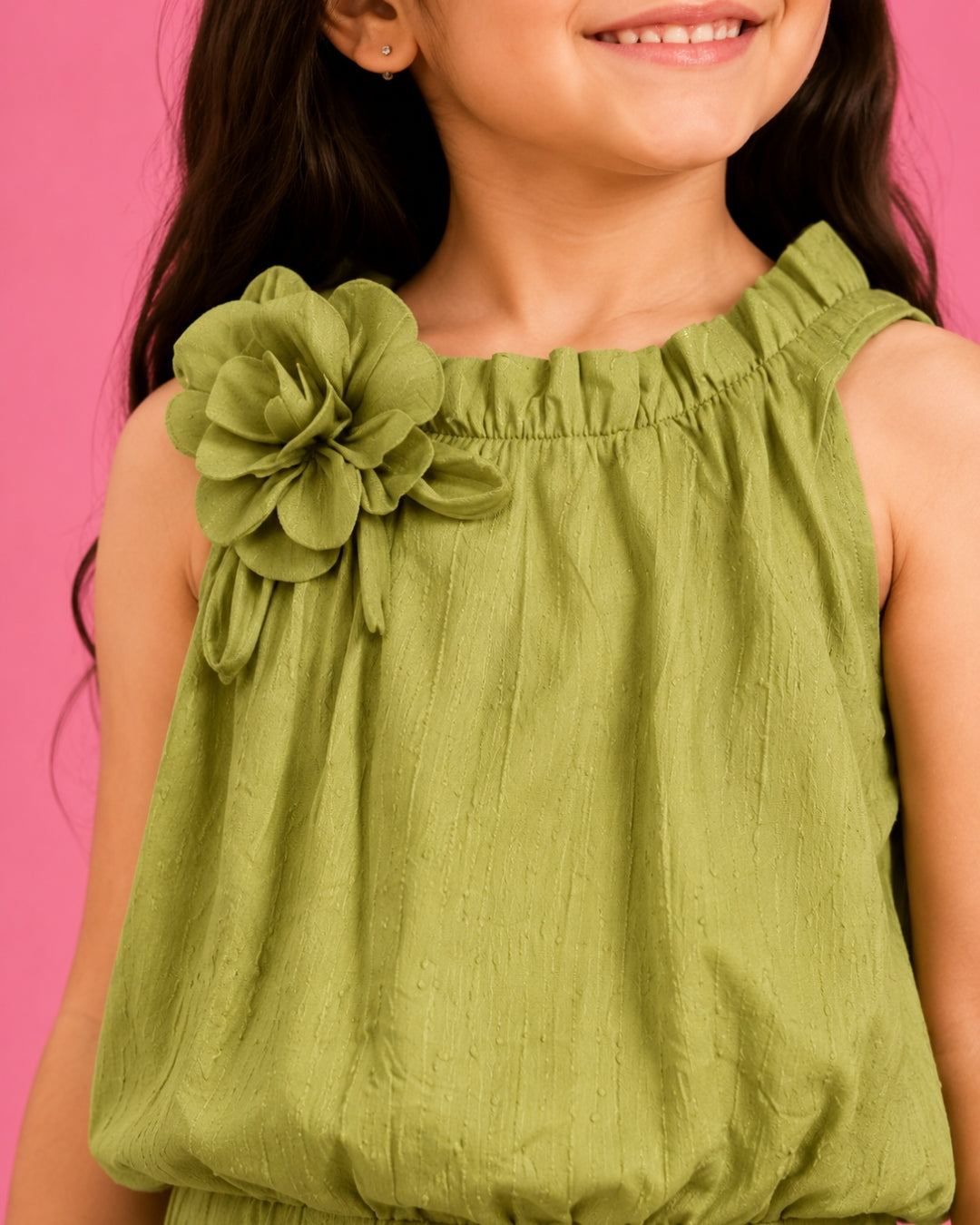 Olive Muse | Floral Textured Dress