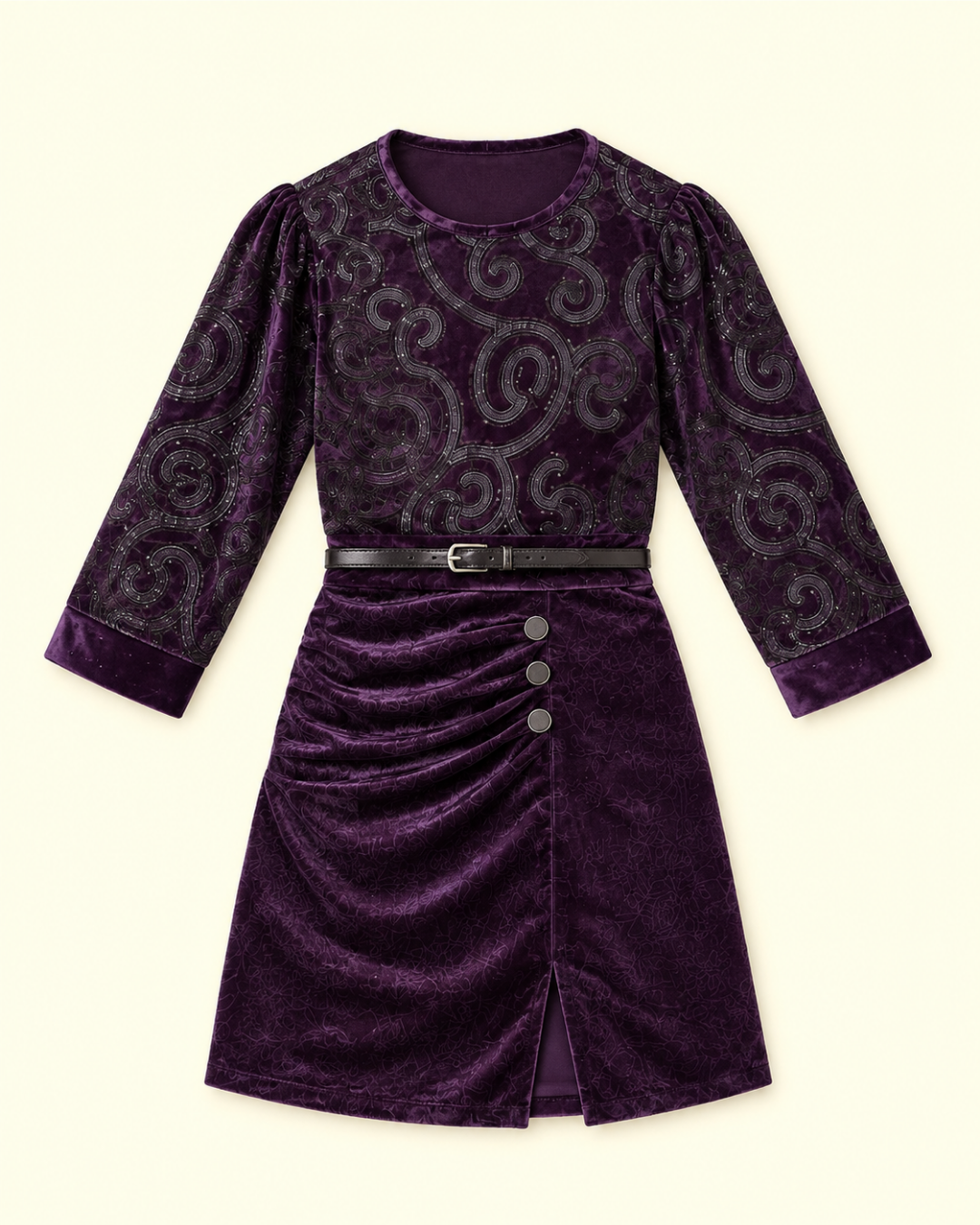 Midnight Plum Velvet Set 6180-A