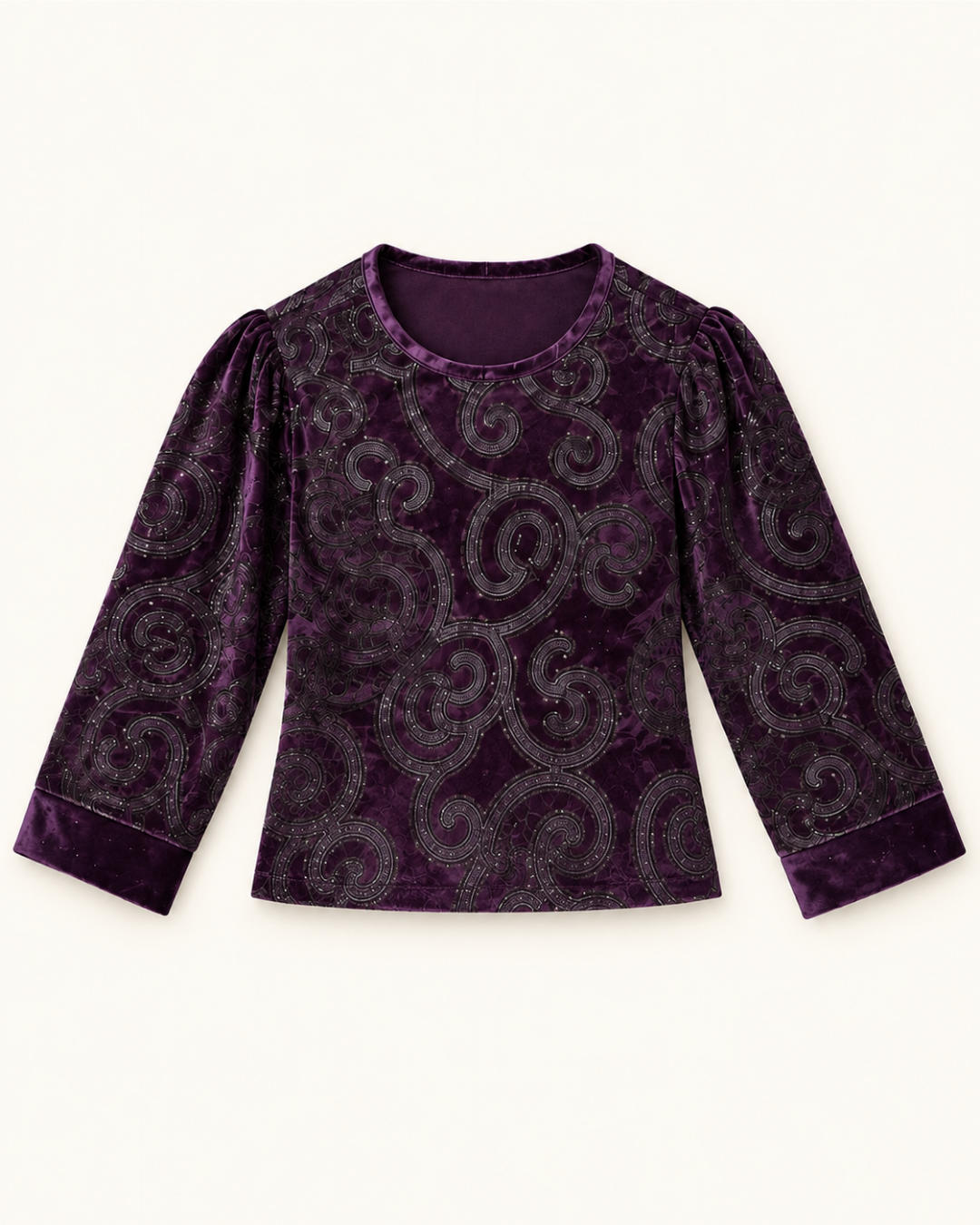 Midnight Plum Velvet Set 6180-A