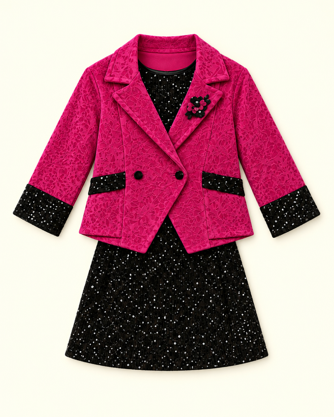 Berry Noir Sequin Jacket Set 6181--A