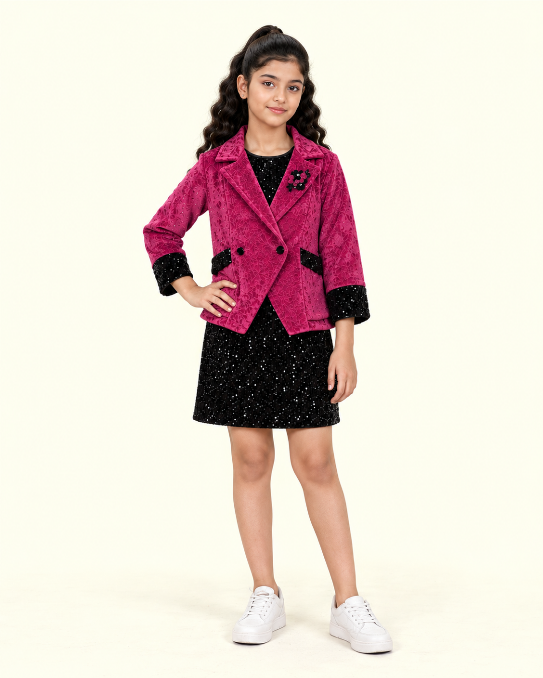 Berry Noir Sequin Jacket Set 6181--A