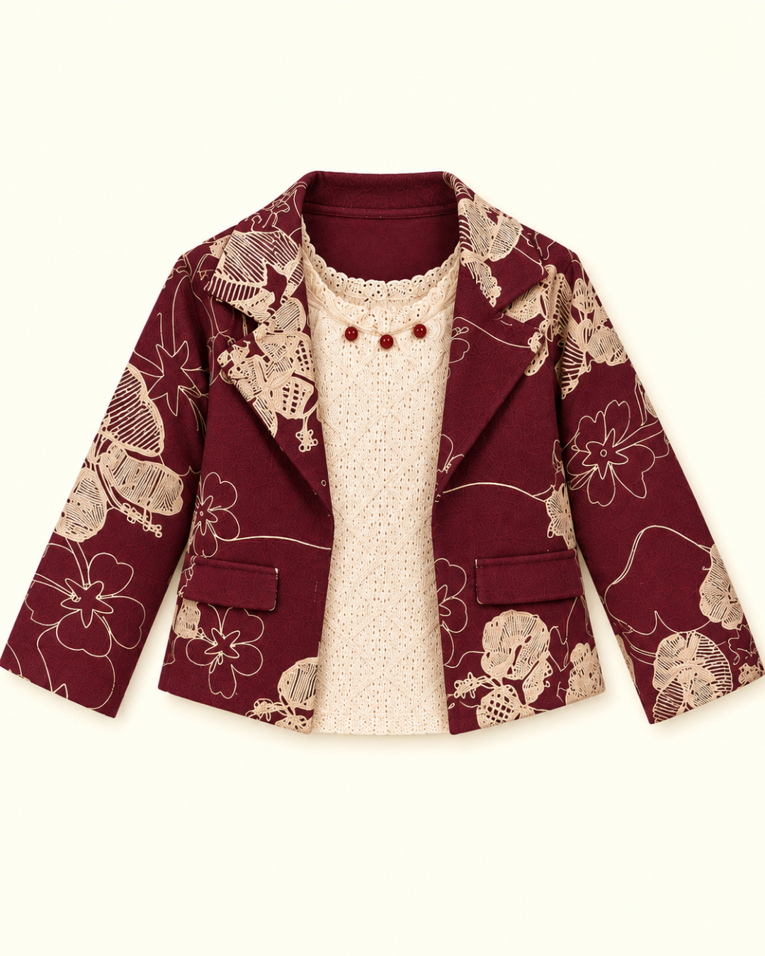 Burgundy Rebel Jacket Set  6185-b