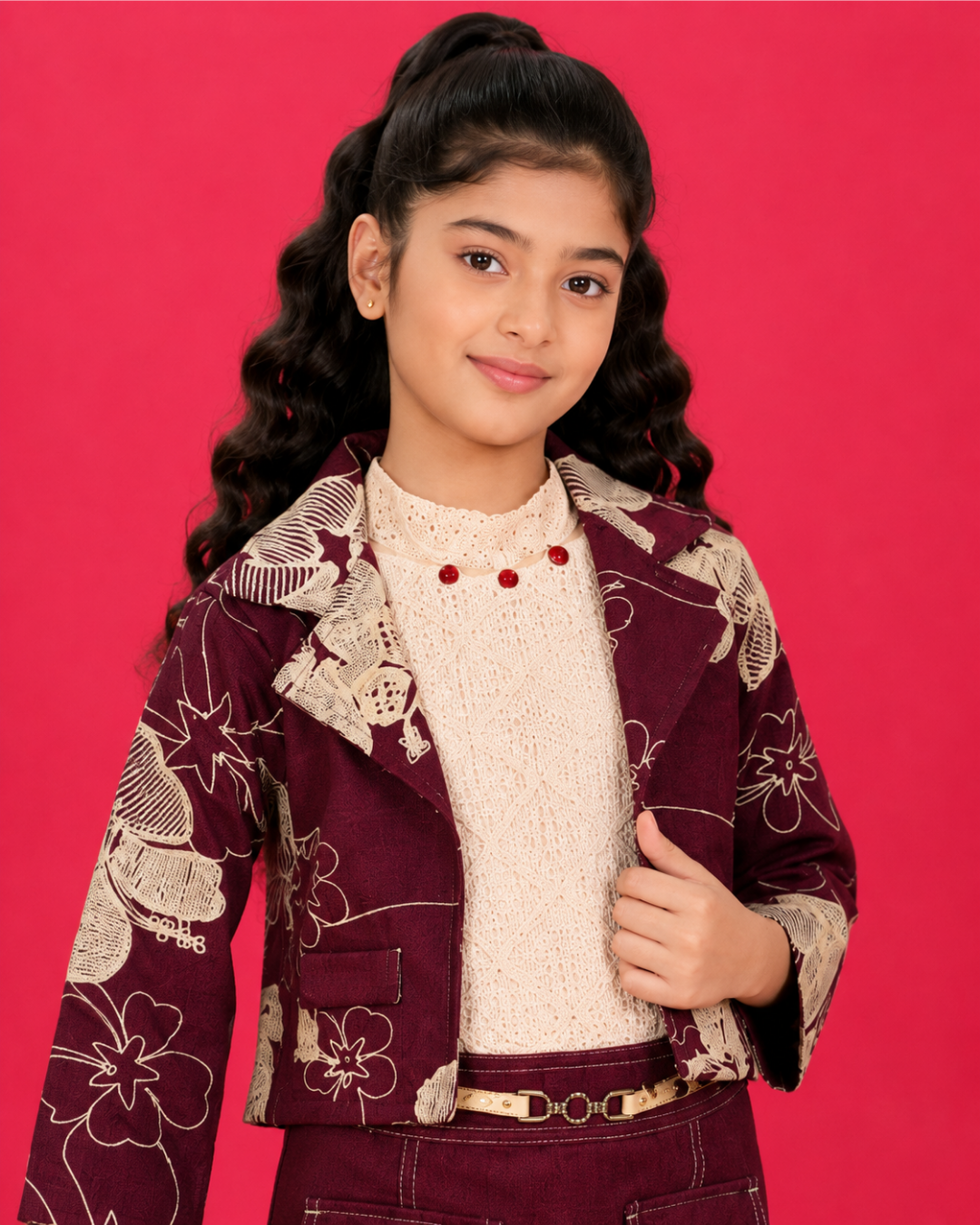 Burgundy Rebel Jacket Set  6185-b
