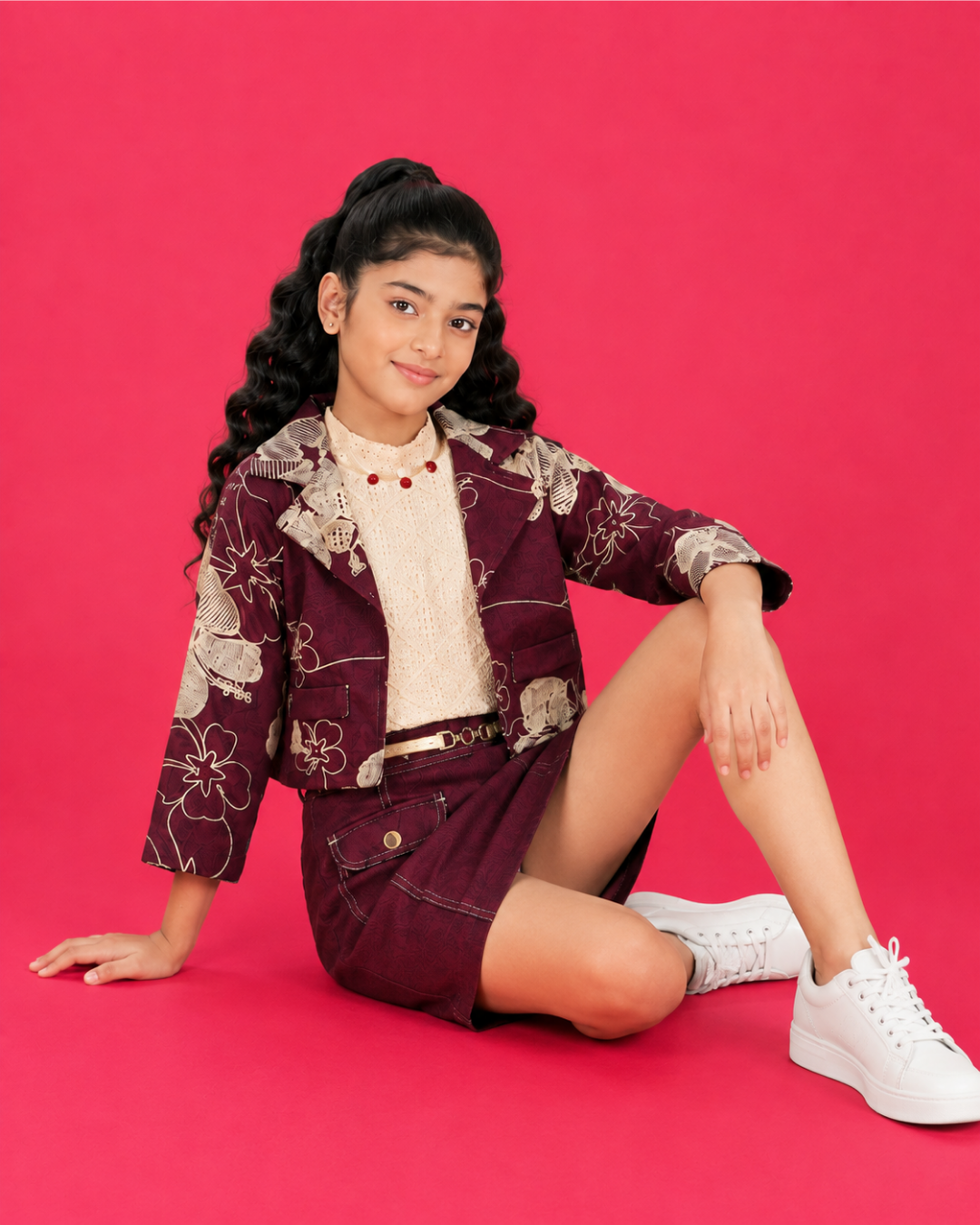 Burgundy Rebel Jacket Set  6185-b