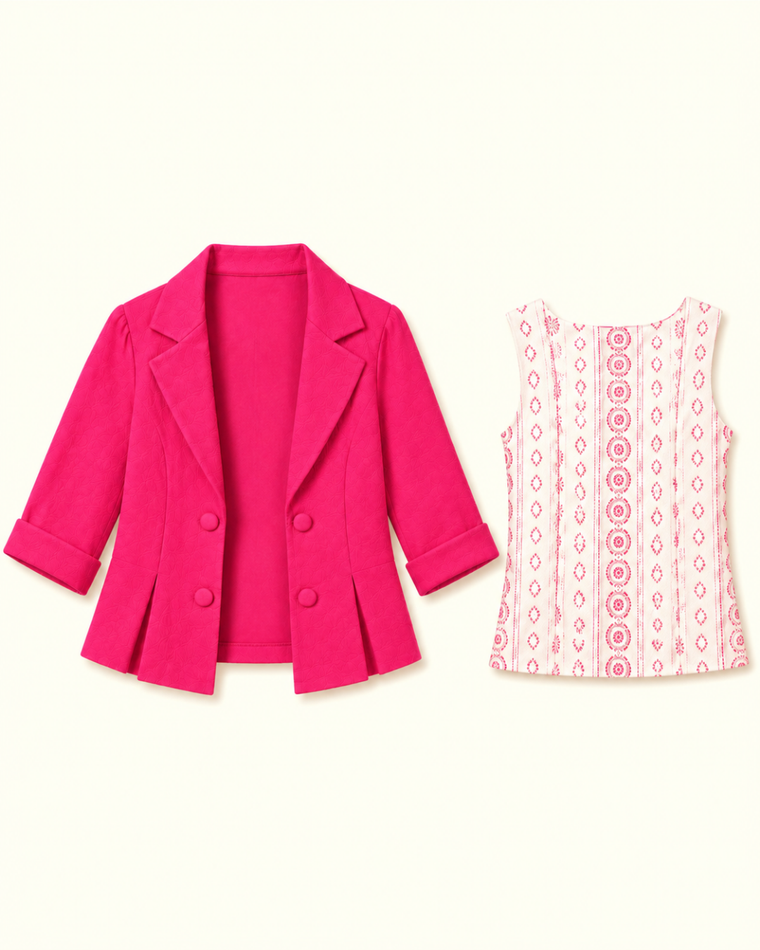 Fuchsia Frame Co-ord Set 6198-a